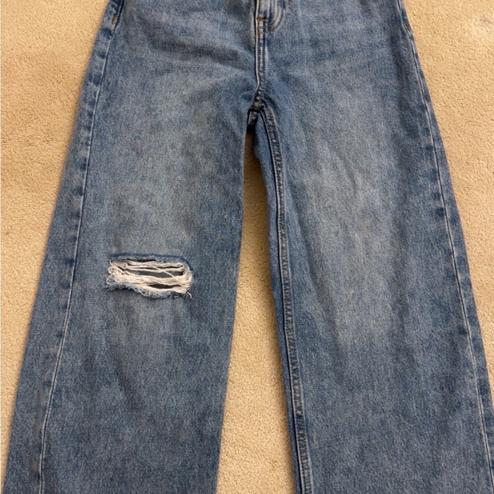 Mango Girls Distressed Blue Jeans